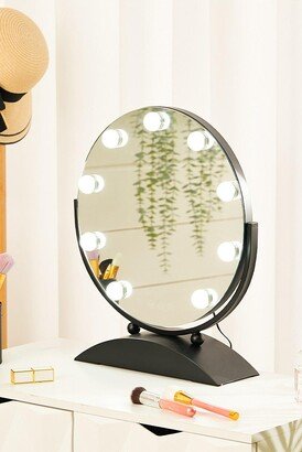 Living and Home Round Hollywood Vanity Mirror with LED Lights-AA