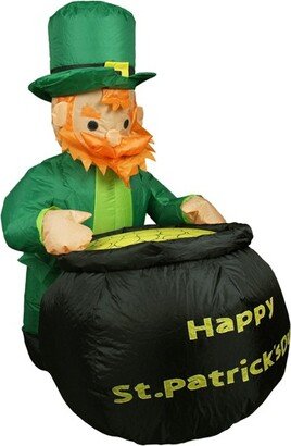 Northlight 4' Inflatable Lighted Pot of Gold Leprechaun St. Patrick's Day Outdoor Decoration