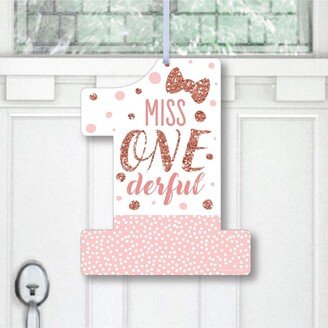 Big Dot Of Happiness 1st Birthday Little Miss Onederful - Hanging Outdoor Front Door Decor 1 Pc Sign