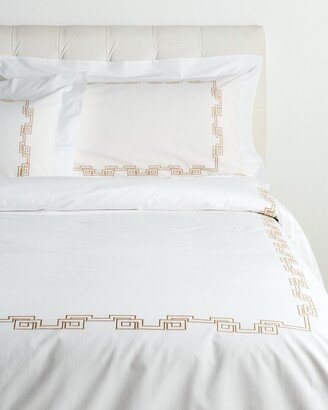 Dea Italian Linens Sinfonia Toscana Geo Embroidery Percale Duvet Set