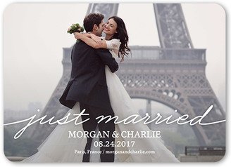 Wedding Announcements: Just Did It Wedding Announcement, White, Matte, Signature Smooth Cardstock, Rounded