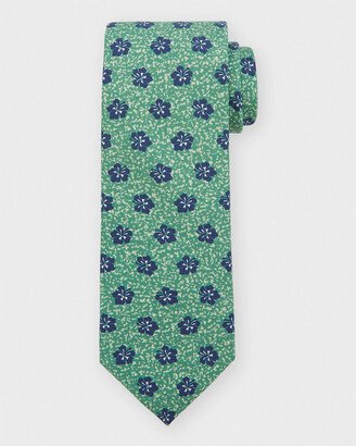 Men's Floral-Print Silk Tie-AC