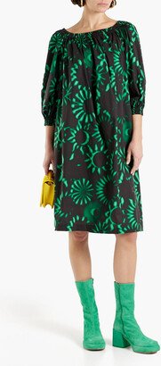 Printed cotton-poplin dress