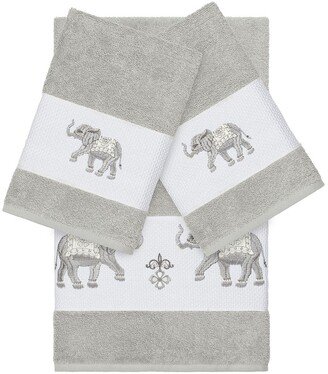 Quinn 3-Piece Embellished Towel - Light Grey