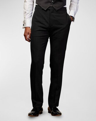 Men's Gregory Wool Barathea Tapered Tuxedo Pants