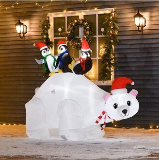 Living and Home Inflatable Penguin Sea Bear Air Blown with LED Light Outdoor Decor