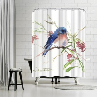 71 x 74 Shower Curtain, Blue Bird 8 by Suren Nersisyan