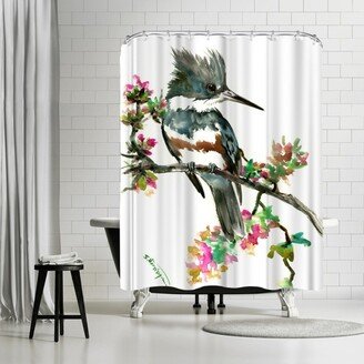 71 x 74 Shower Curtain, Belted Kingfisher 6 by Suren Nersisyan