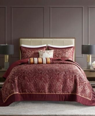 Adeline Paisley 5 Piece Reversible Jacquard Bedspread Sets