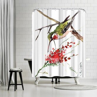 71 x 74 Shower Curtain, Rubby Throated Hummingbird by Suren Nersisyan