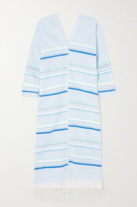 Net Sustain Ruki Striped Cotton-blend Kaftan - Blue