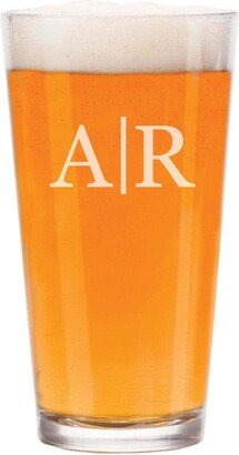 Monogram Initials Line 16 Oz Beer Pint Glass Gift