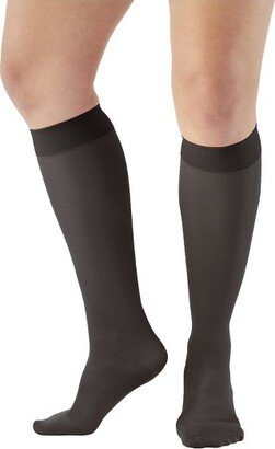 Ames Walker AW Style 211 Adult Microfiber Opaque 20-30 mmHg Compression Knee Highs Black Medium