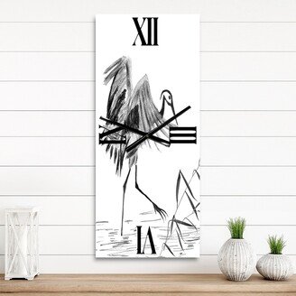 Designart 'Japanese Oriental Crane Bird' Traditional Large Wall Clock