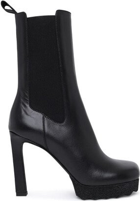 Black Leather Chelsea Boots-AA