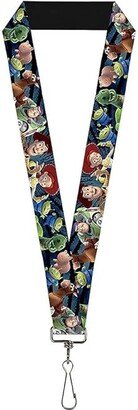 Buckle-Down Unisex adults Lanyard - 1.0 Toy Story Characters Running2 Denim Rays Key Chain, Multicolor, One Size US (Multicolor) Findings