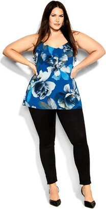 | Women's Plus Size Cami Nicole Prt - Monaco Blue Bloom - 14W