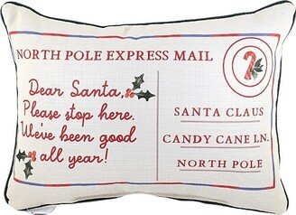 Christmas 19.0 North Pole Express Pillow Santa Claus Mail Home Decor Little Birdie The Little Birdie - Decorative Pillow