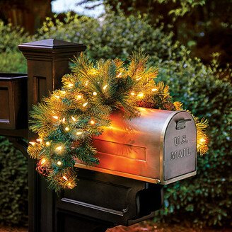 Classic Prelit Greenery Mailbox Swag