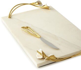 Calla Lily Cheese Board with Knife