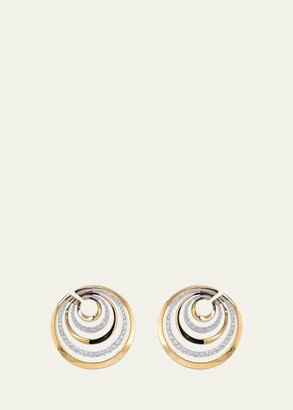 18K Rose Gold Spiral Earrings with Diamonds