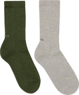 SOCKSSS Two-Pack Khaki & Gray Socks