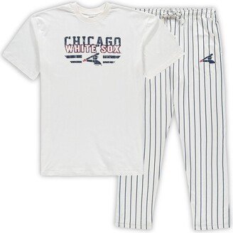 Concepts Sport Men's White, Navy Chicago White Sox Big and Tall Pinstripe Sleep Set - White, Navy