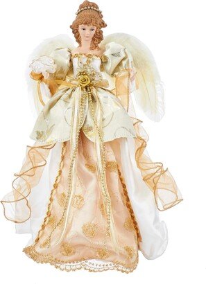 17-Inch Ivory and Gold Angel Treetop