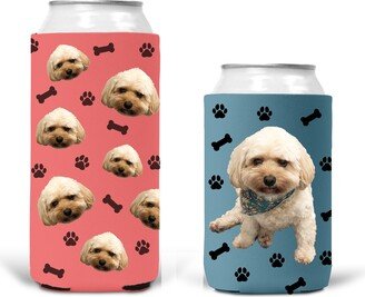 Custom Pet Can Coolers, Personalized Dog Cooler, Cat Drink Hugger, Gifts, Faces Insulator