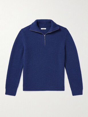 August Ribbed Wool Half-Zip Sweater