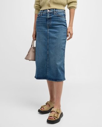 The Swooner Straight Denim Midi Skirt