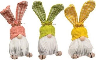 Gingham Waffle Bunny Gnome 3 Asstd. - Height - 14.00 in. Width - 5.25 in.