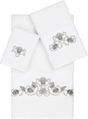 Bella 3-Piece Embellished Towel Set - White