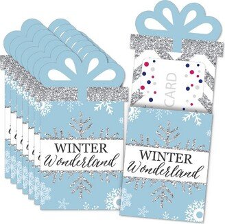 Big Dot of Happiness Winter Wonderland - Snowflake Holiday Party and Winter Wedding Money and Gift Card Sleeves - Nifty Gifty Card Holders - Set of 8