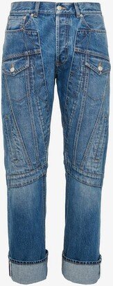 Men's Workwear Jeans In Washed Blue