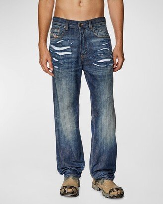 Men's D Macs FSD4 Distressed Straight-Leg Jeans