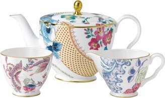 Butterfly Bloom Teapot, Creamer And Sugar Bowl Set