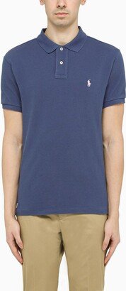 Blue Cotton Polo Shirt