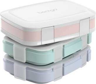 Bentgo Fresh 3pk Reusable 3 Compartment Containers for Prepping, Microwave & Dishwasher Safe