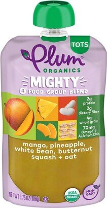 Plum Organics Mighty 4 Organic Mango Pineapple White Bean Butternut Squash Oat Baby Food Pouch - 3.75oz