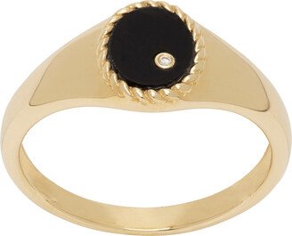 Gold Baby Chevaliere Ovale Ring-AA