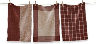 tagltd tag Mae Waffle Weave Dishtowel Set Of 3 Brick