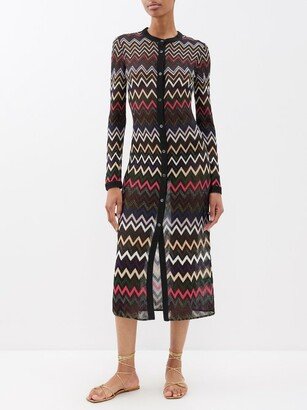 Zig Zag Knit Maxi Cardigan-AA