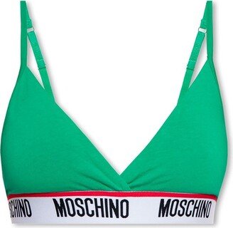 Logo-Tape V-Neck Triangle Bra