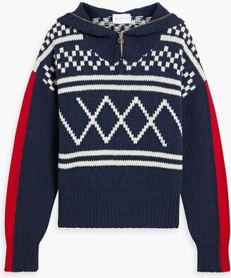 Setesdal jacquard-knit merino wool and cashmere-blend hooded sweater