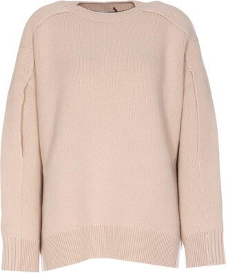 Long Slit Sleeved Crewneck Jumper-AA