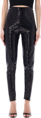 Sequinned High-Waist Skinny Leggings