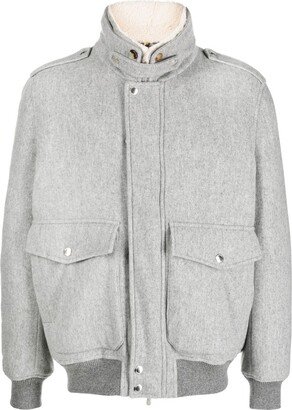 Shearling-Trim Bomber Jacket