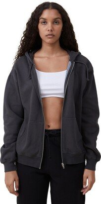 Women's Classic Washed Zip-Through Hoodie Sweater