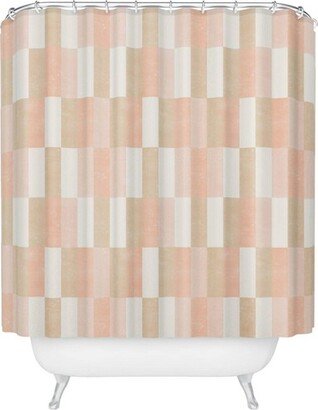 Little Arrow Cosmo Tile Shower Curtain Pink